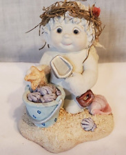 2000 Dreamsicle Cherub Angel Figurine Bucket Of Fun Beach Seashells Signed 3'' picture