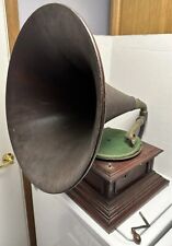 Antique ZONOPHONE Wood Horn PHONOGRAPH TURNTABLE Record Player Victor Edison Vtg picture