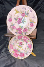 Taylor and Kent Longton China Teacup and Saucer  Cabbage Rose on pink picture