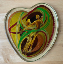 EDUARDO CASTRILLO Art Glass Heart of Man and Woman Dancing - Signed 2005 picture
