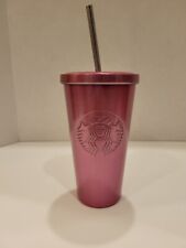 Starbucks 2015 Logo Stainless Steel Cold Cup Venti Tumbler Pink  16oz   picture