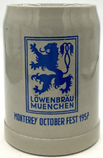 Lowenbrau Muenchen Monterey Octoberfest 1957 Germany 0.5 L Stoneware Beer Stein picture