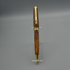 HANDMADE DESIGNER TWIST WOODEN PEN with COCOBOLO BARREL and GOLD TRIM picture