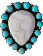 Native American Navajo Ring Pink Opal Sterling Silver Bernie Begay Tsosie BBT picture