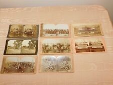 VINTAGE 8 STEREOVIEW CARDS GETTYSBURG ARLINGTON CAVALRY WHALING INFANTRY ++ picture