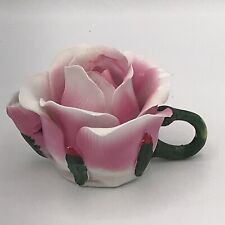 Cosmos MINI Pink Rose Flower Teapot Style.  NOT FOR FOOD USE.  DECOR ONLY. 2” picture