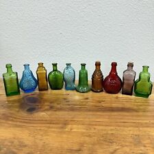 Lot 10 Vintage Wheaton /other Miniature Glass Bottles Ben Franklin, Liberty Bell picture