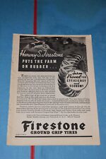 Vintage 1936 Firestone Ground Grip Tires Print Ad. picture