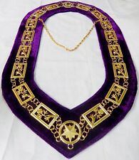Masonic Regalia Rose of Seven Seal Gold Metal Chain Collar -  picture