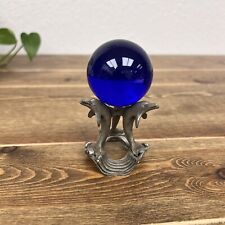 Pewter Dolphins & Cobalt Blue Ball Home Office Decor Sunglo Vintage 1993 picture