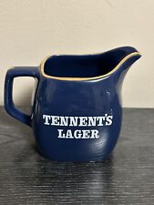 Vintage Tennent's Lager Gold Gild Jug/Blue Pitcher  - Advertising England picture