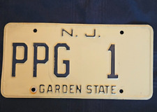Old NJ Garden State  License Plate -  PPG*1 picture
