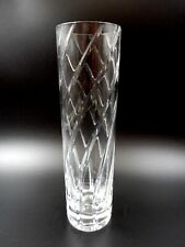 VINTAGE CRYSTAL REEDS SWIRL GLASS CYLINDER VASE BY TIFFANY & CO. NEW YORK CITY picture