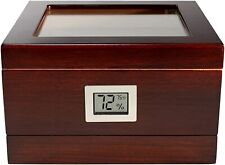 Executive Desktop Cigar Humidor With Digital Hygrometer And Drawer, New Upgraded picture