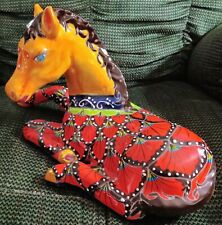 Talavera Horse Sculpture Mexican Pottery Folk Art Home Decor 13.5