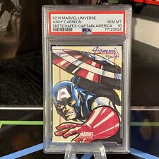 2014 Marvel Universe Captain America  sketch Card Andy Carreon 1/1 Psa 10  picture