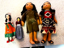 Vintage handmade Mexican and Navajo Native American souvenir dolls LOT OF 4 picture