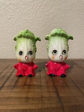 Vintage Norcrest Anthropomorphic Bok Choy Salt and Pepper Shakers 1950’s Japan picture
