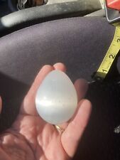 2.5” Selenite Egg Glowing Life Enlightened White Satin Spar Stone picture