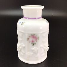 Westmoreland Milk Glass Perfume Bottle Paneled Grape Floral No Stopper picture