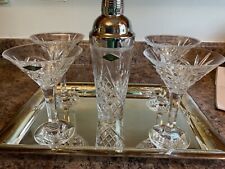 GODINGER  Dublin Cocktail Shaker, Martini Glass Set Of 4 and Silver Plated Tray picture