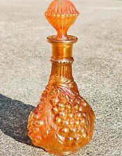 Carnival Glass Decanter & Stopper Marigold GrapeI Design Imperial Glass 12” picture