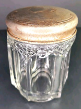 Antique Glass Tobacco Jar Humidor With Original Metal Lid Rustic Man Cave Decor picture