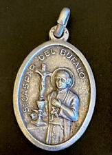 Vintage Catholic Saint St Gaspar Del Bufalo Mary Jesus Silver Tone Medal Signed picture