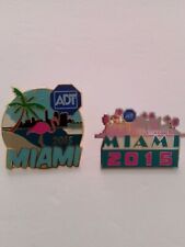 Miami Florida Pins Palm Trees Scenic Travel Souvenir ADT (Set of 2) NEW picture
