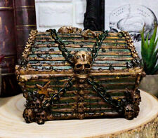 Ebros Pirate Davy Jones Skulls And Bones Treasure Chest Design Jewelry Box picture