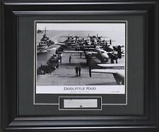 Doolittle Raid B-25 Mitchell WW2 Framed Matted Print + Airplane Metal Skin Coa picture