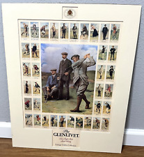 GLENLIVET Whiskey Vintage Golfers Collection Poster Matted Tobacco Cards picture