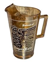 Vintage  Jeannette Carnival Glass Marigold Pitcher Souvenir Of Niagara Falls picture
