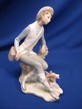 LLADRO FIGURINE RECLING YOUNG MAN WITH HAPPY DOG 7.75
