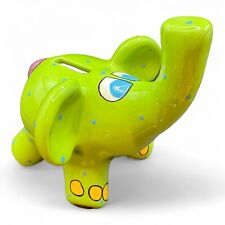 Ganz Pati Signed Whimsical Lime Green Elephant Bank picture