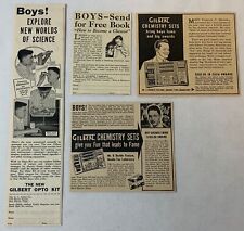 lot of four GILBERT SCIENCE KIT ADS ~ 1933-1945 - Opto Kit, Chemistry Sets picture