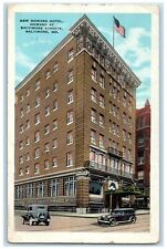 1939 New Howard Hotel View Baltimore Streets Baltimore Maryland MD Cars Postcard picture