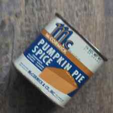 1947 McCormick Pumpkin Pie Spice Tin Can Metal Slice of Pie Orange 1 1/8 Oz Rare picture