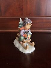 Hummel Ride Into Christmas Figurine Boy on Sled 396 2/0 1981 VERY GOOD CONDITION picture