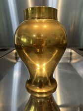 Vintage MCM Solid Brass Vase 6 1/2” Tall picture