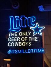 Miller Lite Time Dallas Cowboys Neon Light Sign 24