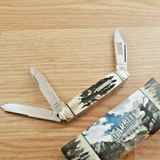 Marbles Cattleman Whittler Pocket Knife Stainless Steel Blades Stag Bone Handle picture
