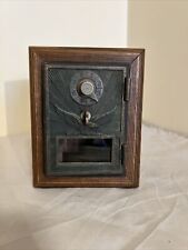 Brass Post Office (PO) Box, Eagle With Arrows Letterbox Combination Lock Works picture