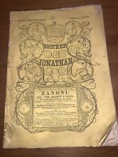 Vintage Rare Book BROTHER JONATHAN Volume 1- #18-ZANONI Or The Secret Order 1842 picture