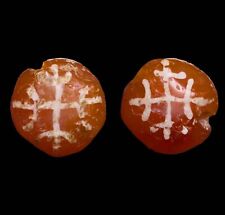 CERTIFIED AUTHENTIC Ancient Byzantine or Crusader CROSS Carnelian Bead Christian picture