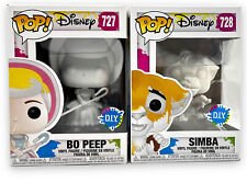 Funk Pop Disney's Simba #728 & Bo Peep #727 DYI Edition lot 2 New w Protector picture