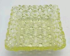 EAPG Vaseline Daisy And Button  Square Small Dish Trinket 3 3/4