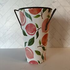 Decorative Tin Peach Floral Vase 8
