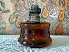 Antique Miniature Pearl Amber Little Buttercup Glass Oil Lamp picture