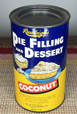 Rawleigh’s Coconut Pie And Dessert Filling Vintage Graphics Can General Store 🥥 picture